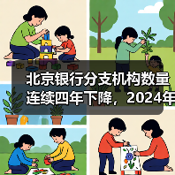 北京银行分支机构数量连续四年下降，2024年员工平均工资上涨近两万元（图3）