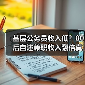 基层公务员收入低？80后自述兼职收入翻倍真相（图1）