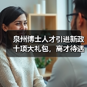 泉州博士人才引进新政十项大礼包,高才待遇全面解读(图1) 泉州博士人才引进新政十项大礼包,高才待遇全面解读(图1)